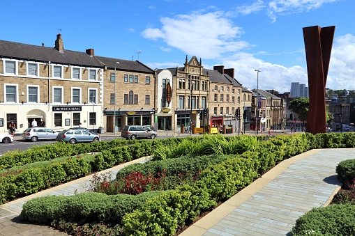 Barnsley: Town centre view in Barnsley, UK. Barnsley is a major town of South Yorkshire with population of 91,297.