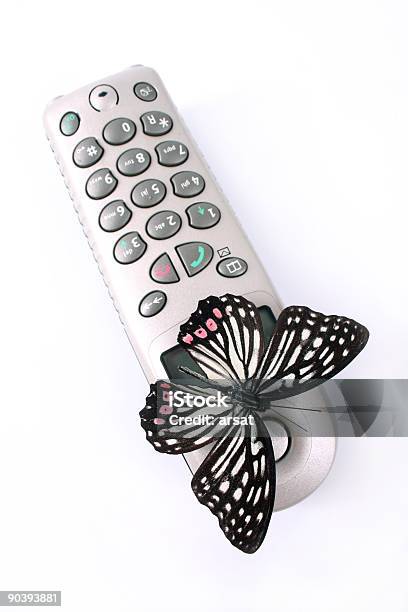 Borboleta Com Telefone - Fotografias de stock e mais imagens de Animal - Animal, Asa de animal, Auscultador de Telefone