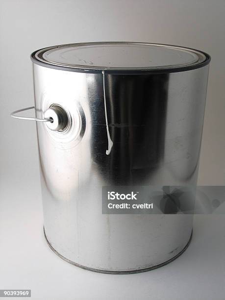 Old Paint Can Stock Photo - Download Image Now - Bucket, Silver Colored, Can