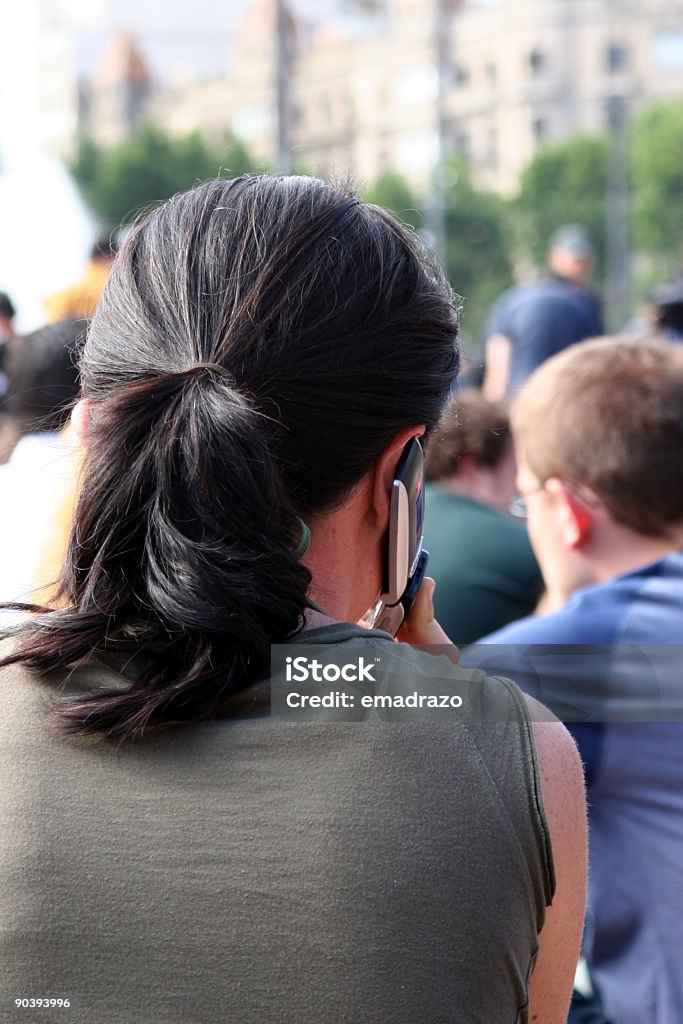 Call Me a girl is calling somebody inside the crowd Protest Stock Photo