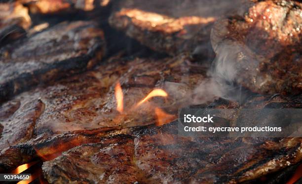 Pork Steak Grilling Stock Photo - Download Image Now - Barbecue - Meal, Barbecue Grill, Beef