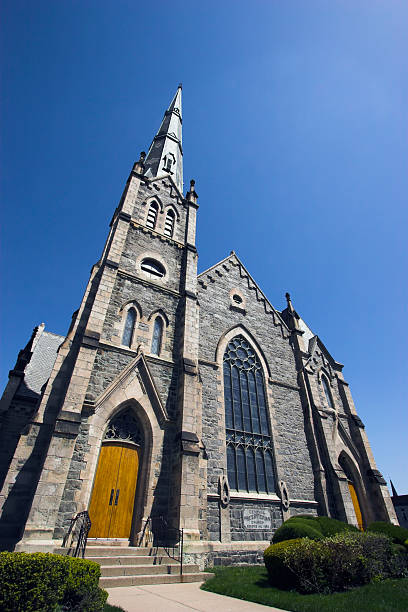 istock Wide angle view of a church 90394825