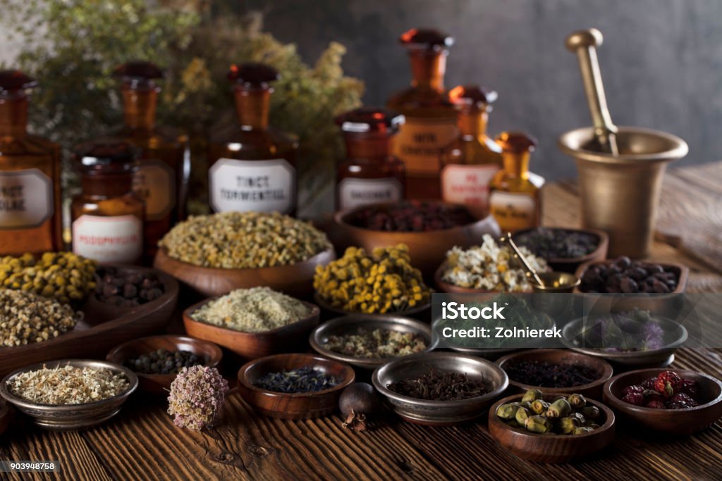 Natural medicine. Herb Stock Photo