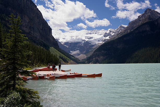 istock lake louise with canoe rental 90395152