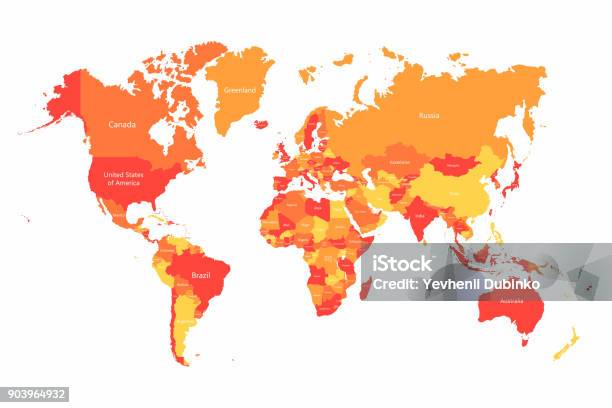 国の境界線とベクトル世界地図抽象的な赤と黄色の世界地図上の国 - 世界地図のベクターアート素材や画像を多数ご用意 - 世界地図, 地図, 地球儀