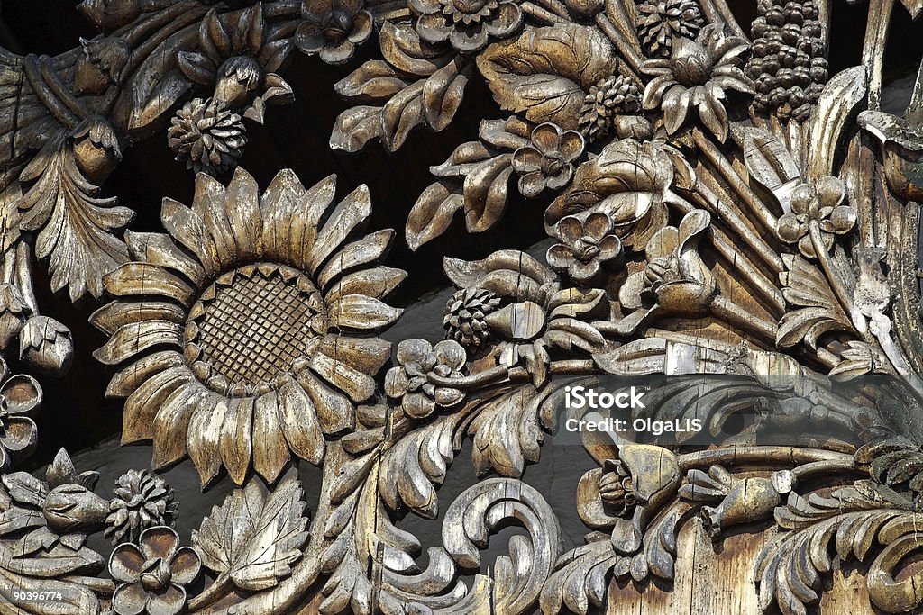 Padrão de flor de madeira - Foto de stock de Amostra de Carpete royalty-free