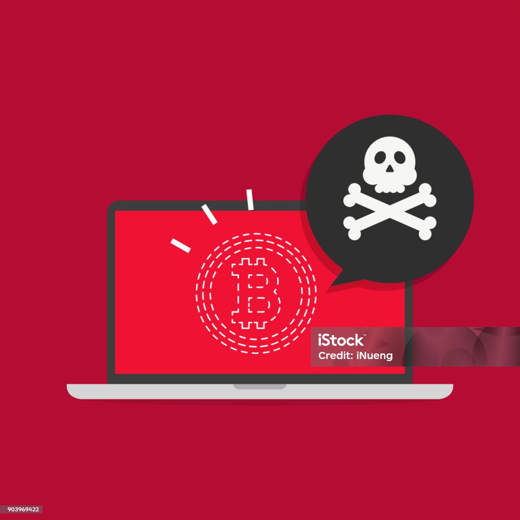 Bitcoin Line Graph Hacking Bitcoin Hacking Disappear On Computer Screen Stock Illustration ...