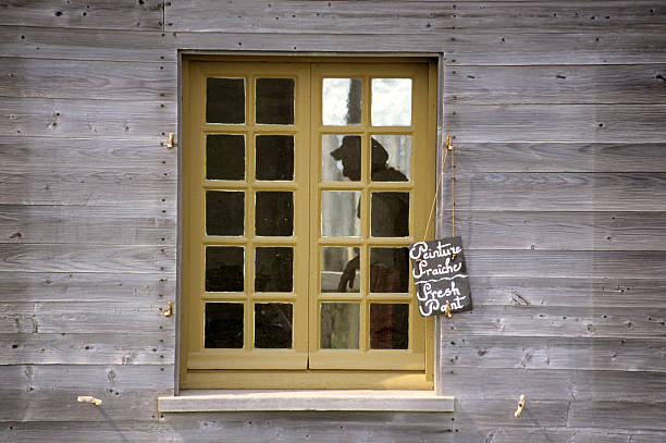 frau am fenster - louisbourg stock-fotos und bilder