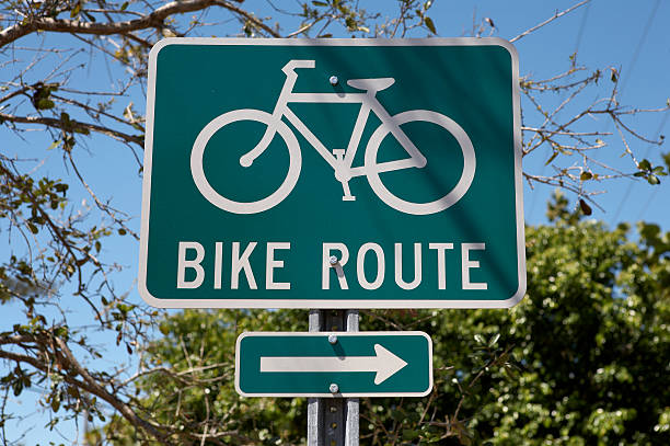 istock Bike route sign 90398810