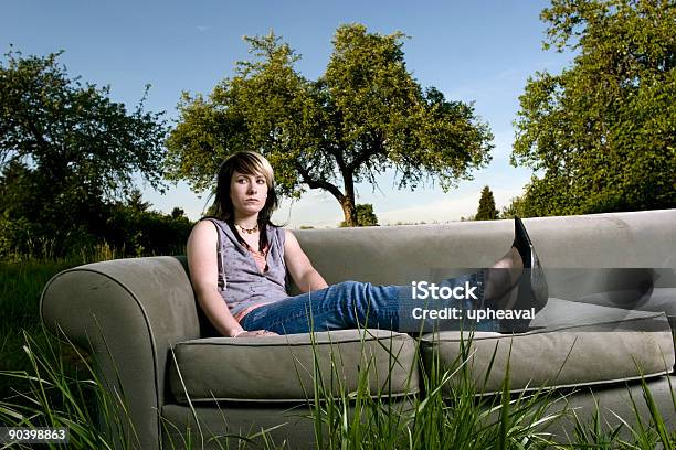 Heels On Couch Stock Photo - Download Image Now - Adult, Agricultural Field, Color Image