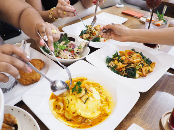 istock Thai food dinner party at modern restaurant. 904003464