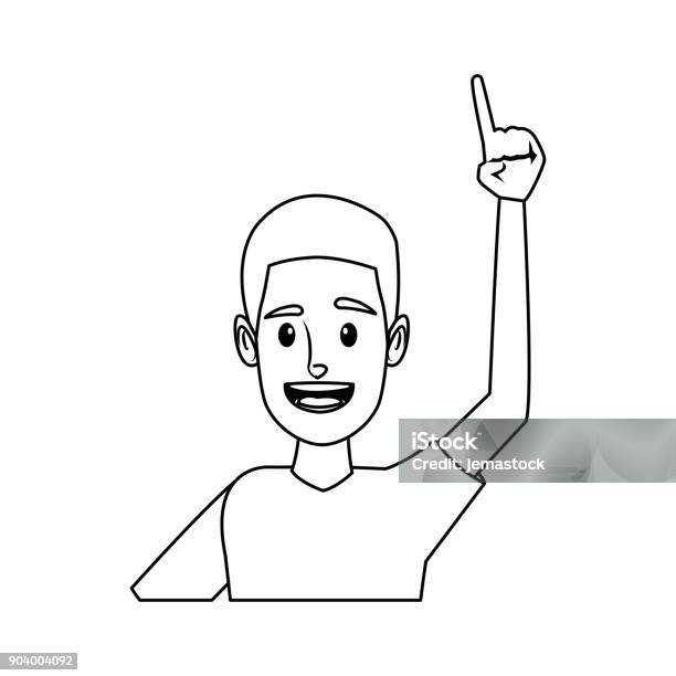 portrait funny guy cartoon young people profile vector