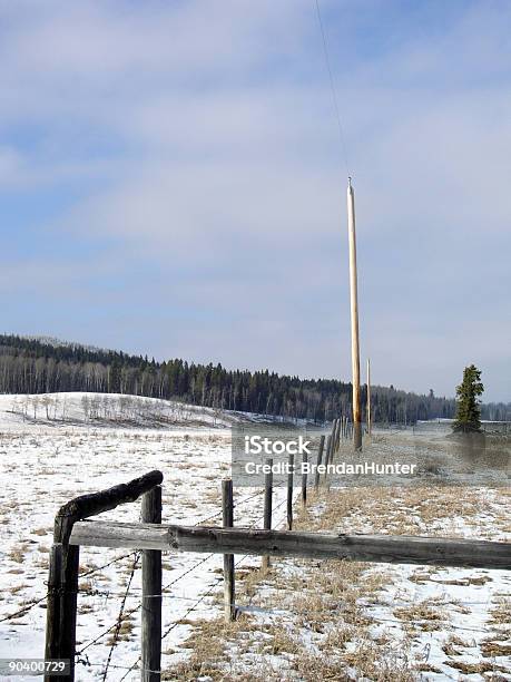Foto de Neve Telefone Vara e mais fotos de stock de Alberta - Alberta, Arame farpado - Arame, Azul