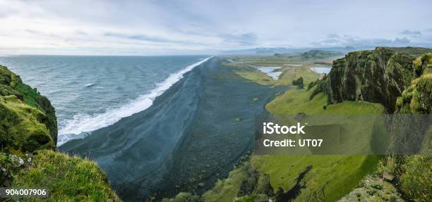 Iceland Panorama Stock Photo - Download Image Now - Beach, Black Sand, Dyrholaey