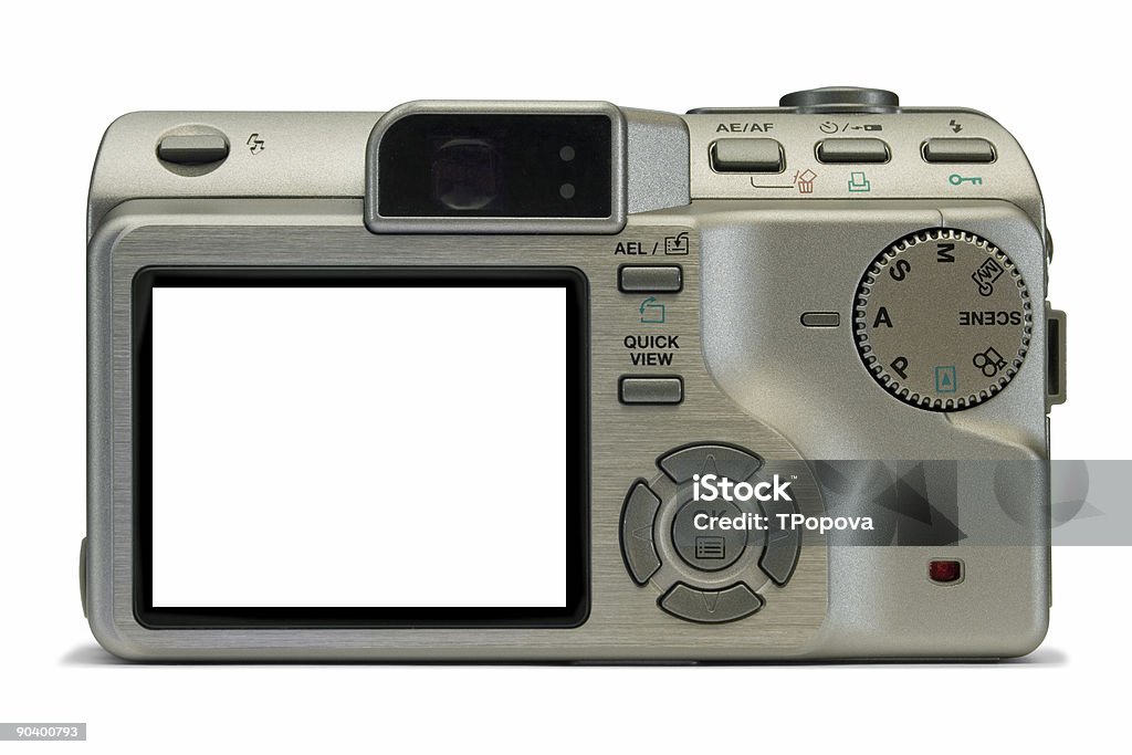 Компактный цифровой фотоаппарат, пустой экран - Стоковые фото Белый роялти-фри