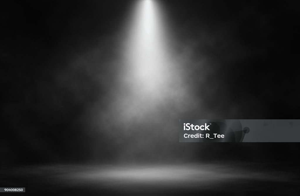 Stage white smoke spotlight background. Spotlight Stock Photo
