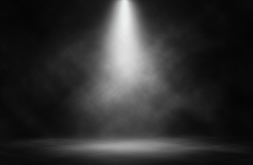Stage White Smoke Spotlight Background Stock Photo - Download Image Now -  Spotlight, Backgrounds, Smoke - Physical Structure - iStock