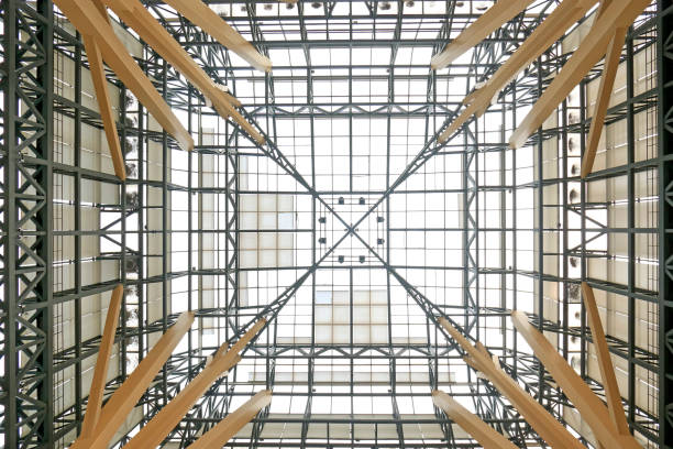 Metal frame dome, closeup of photo