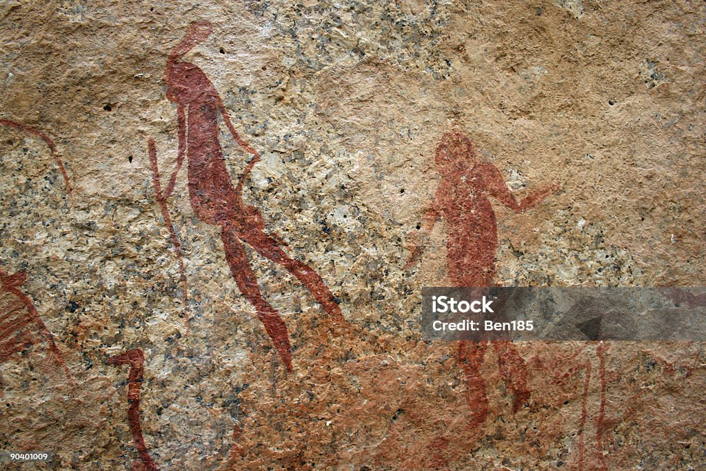 Bushmen pinturas rupestres - Foto de stock de Caçador - Papel Humano royalty-free