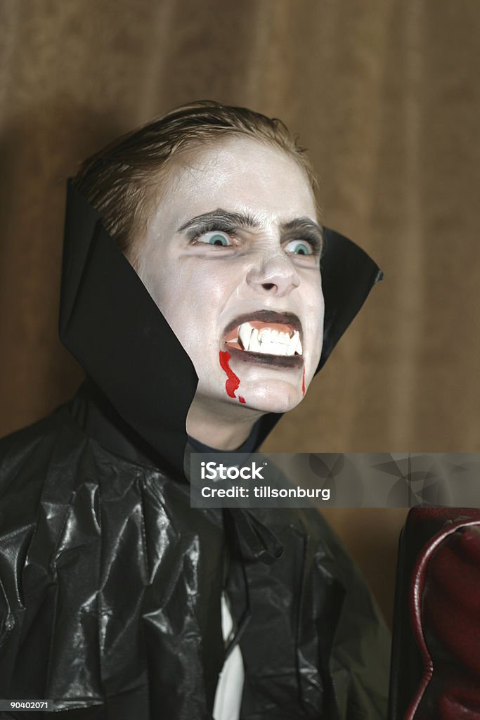 Vampire Actor Young vampire. Cape - Garment Stock Photo