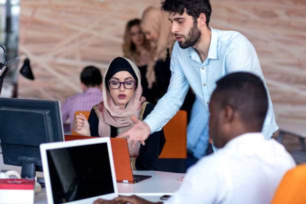 istock Young business people working at office on new project. startup, concept , team 904021918