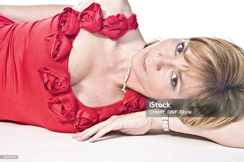 Adulto mãe no vestido vermelho - Royalty-free 30-34 Anos Foto de stock