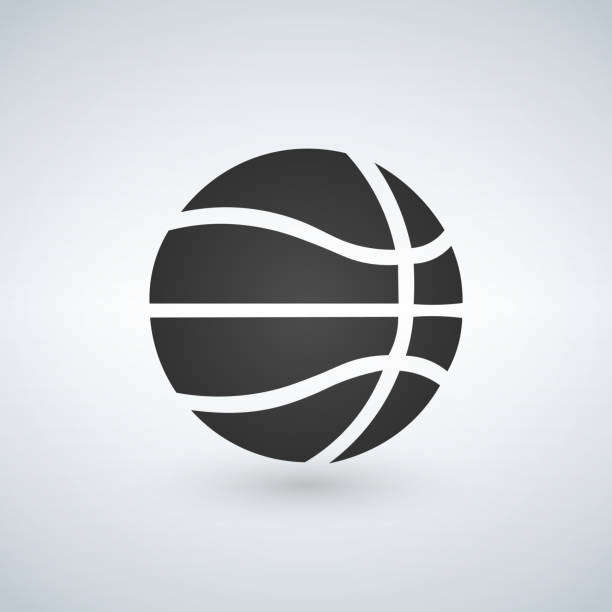 バスケット ボール アイコン、ベクトル図では、孤立の背景に黒い印 - basketball black background nobody isolated点のイラスト素材／クリップアート素材／マンガ素材／アイコン素材