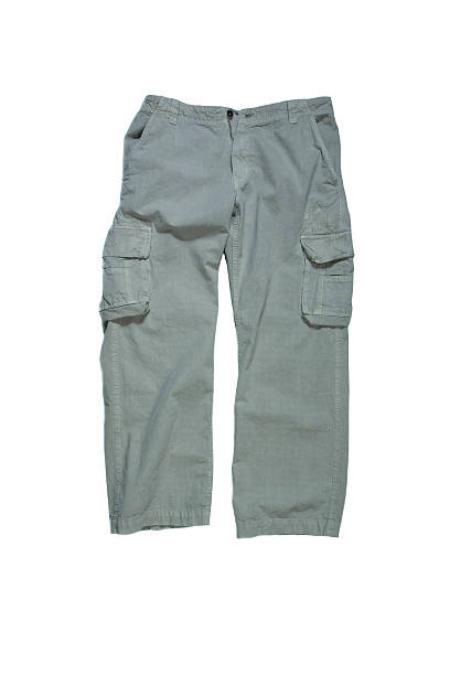 istock Men's Cargo Pants - Stone Colored on White Background 90402750