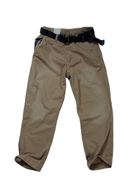 istock Khaki Trousers - Casual Pants on White Background 90402755
