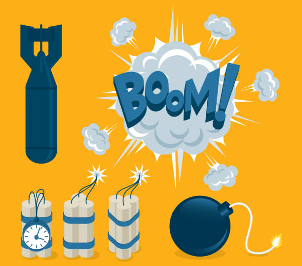 Explosive Elements Bomb Graphic Design firework explosive material illustrations stock illustrations