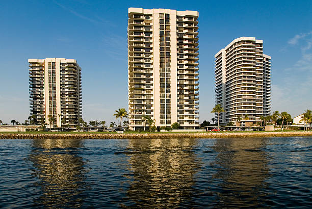 Waterfront condos stock photo