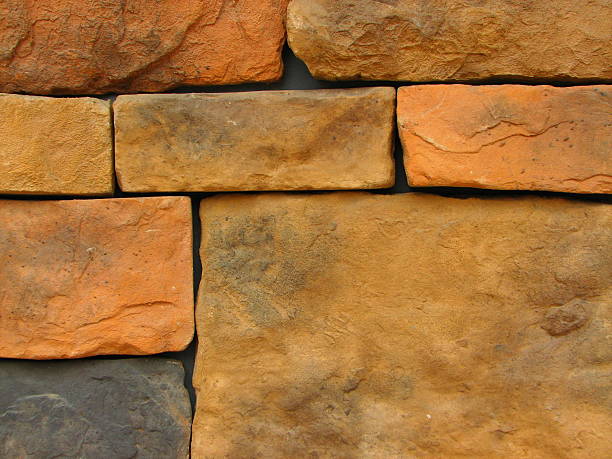 Bege parede de tijolo padrão - fotografia de stock