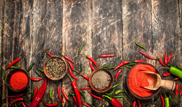 istock Pepper background. Different types of chili pepper. 904044194