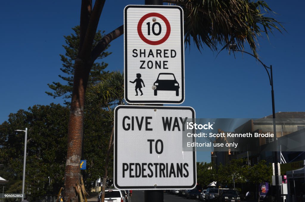 Share Area. Sign Redcliffe Queensland Australia Shared Zone Sign Stock Photo - Download ...