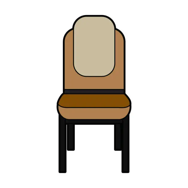 Vector illustration of chair interior furniture wooden style