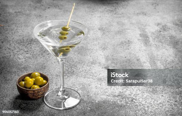 Martini With Olives Stock Photo - Download Image Now - Alcohol - Drink, Australia, Bar - Drink Establishment