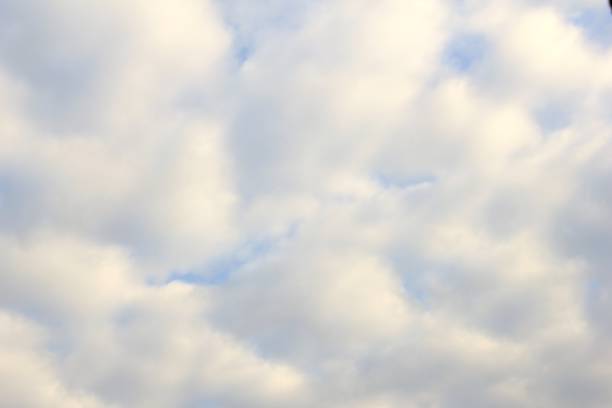 Clouds in the sky are clustered with a blue background.