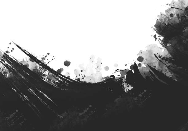istock Black graphic color brush strokes element effect on white background 904060914