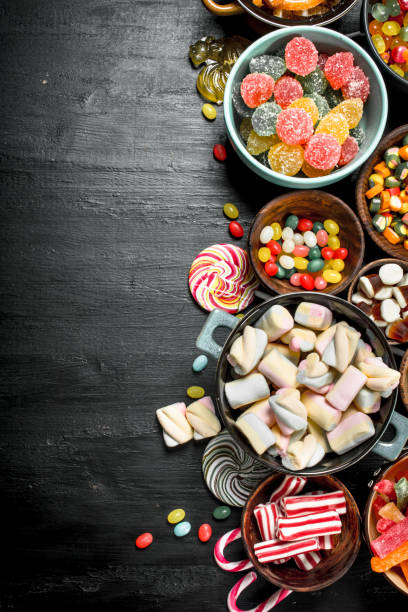 istock Different sweet candy, jelly and candied in a bowl. 904064706