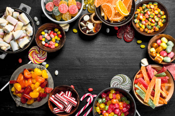 istock Different sweet candy, jelly and candied in a bowl. 904064828