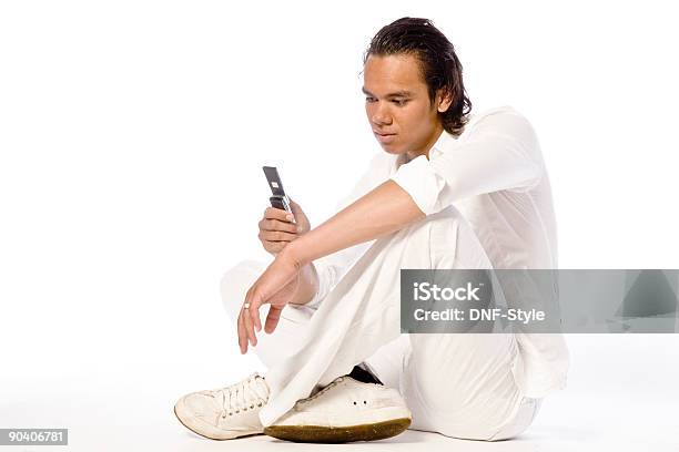 Seeing My Mobile Stock Photo - Download Image Now - People, White Background, 18-19 Years