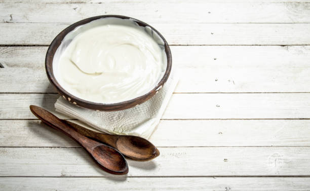 istock Natural yogurt in a bowl. 904069134