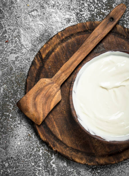 istock Natural yogurt in a bowl. 904069584