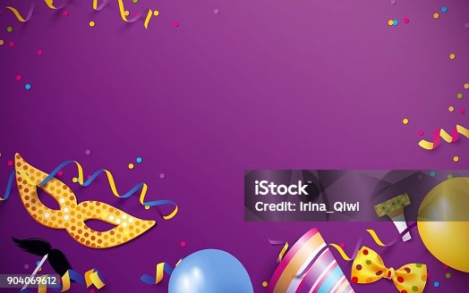 istock Carnival background flat lay. 904069612