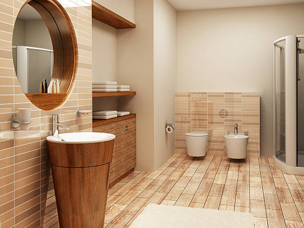 ванная комната интерьер - patchworkdesign стоковые фото и изображения