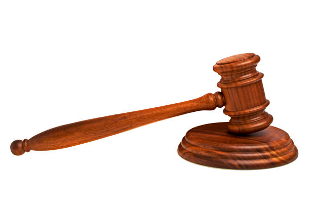istock Wooden gavel on a white background 904078108