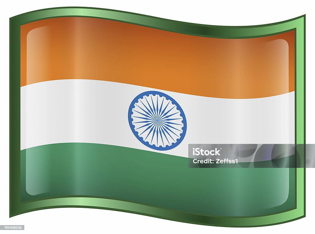 Indische Flagge Symbol isoliert auf weißem Hintergrund - Lizenzfrei Asien Stock-Foto