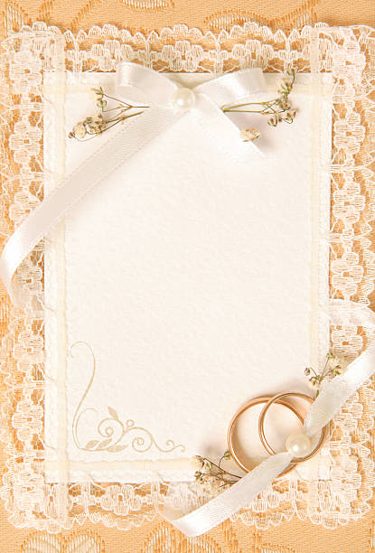 wedding invitation card stock photo