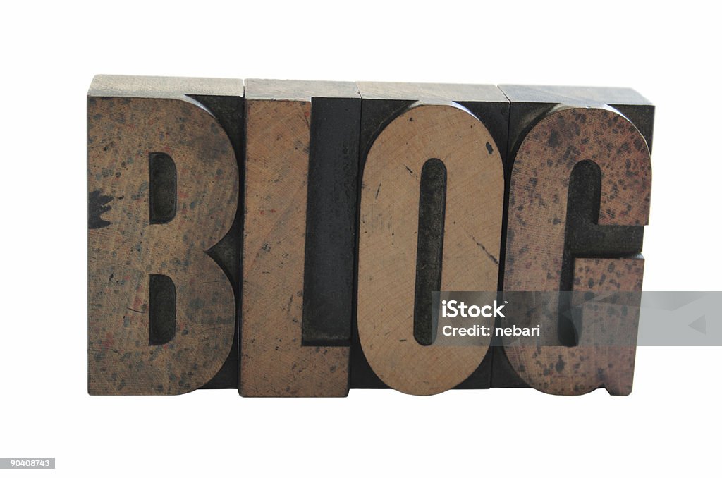 Das Wort'BLOG'in alten Holz Relieftechnik Art - Lizenzfrei Schriftsetzer Stock-Foto