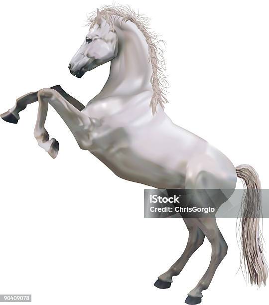 Chów Horse - Stockowe grafiki wektorowe i więcej obrazów Biały koń - Biały koń, Stawać dęba, Ilustracja